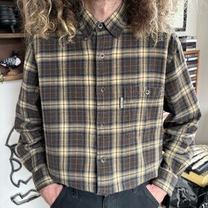 Woolrich Earthy Plaid Cotton Flannel ~ Size Medium